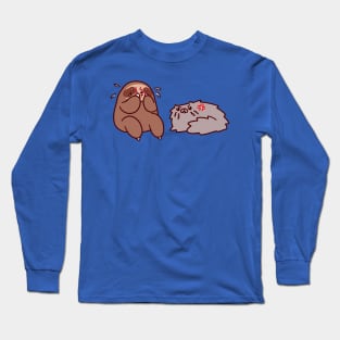 Sloth and Angry Cat Long Sleeve T-Shirt